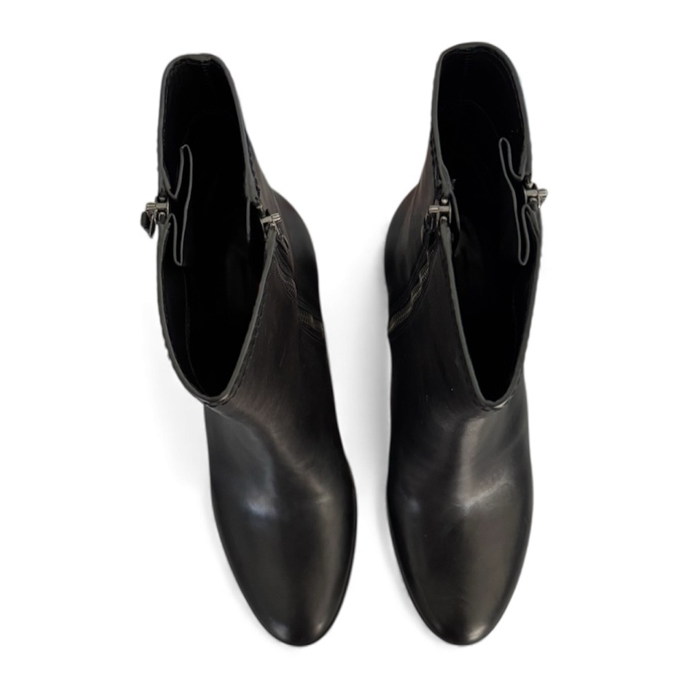 Prada Black Leather Hidden Wedge Ankle Bootie 9.5 - Picture 7 of 10
